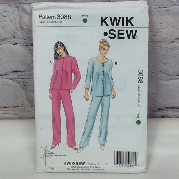 Kwik Sew Sewing Pattern 3088 Women's Sizes XS - XL Jacket & Pants 2 Styles - Picture 1 of 5
